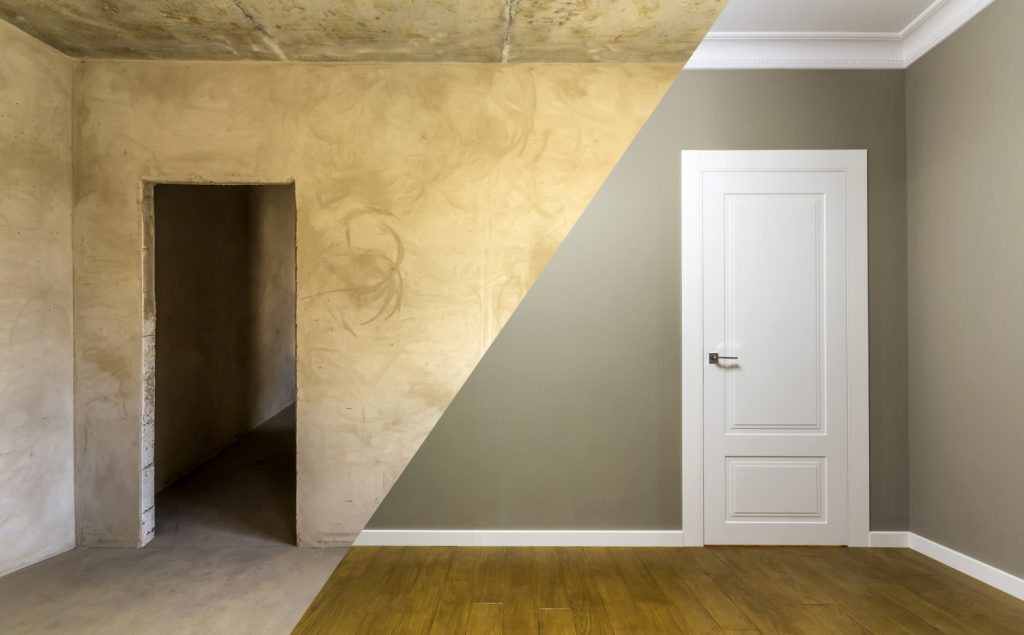 Comparison Of A Room In An Apartment Before And After Renovation